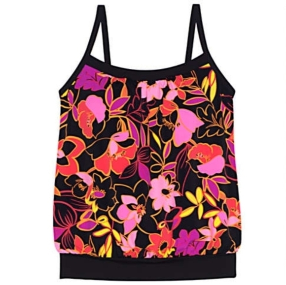 Lands' End DDD-Cup Blouson Tankini Top-Size 6 - Picture 1 of 10